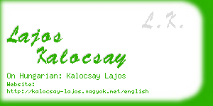 lajos kalocsay business card